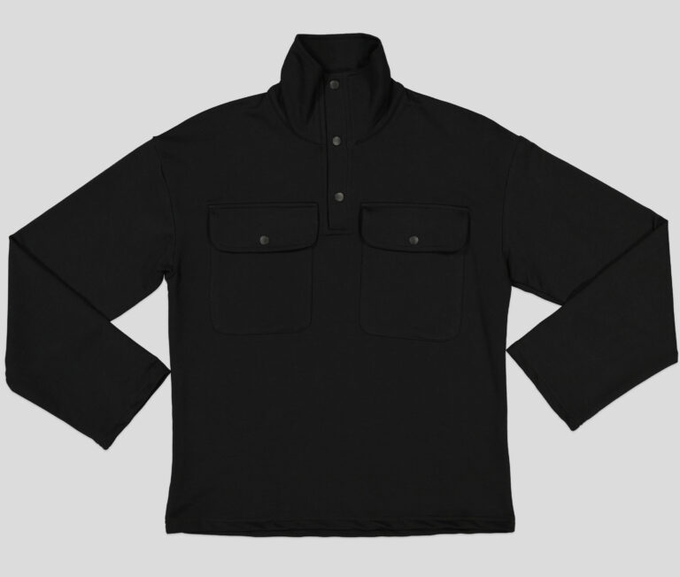 Haut de jogging femme col montant à pressions molleton coton élasthanne