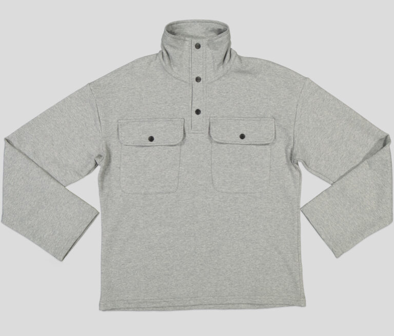 Haut de jogging femme col montant à pressions molleton coton élasthanne