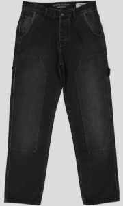 PANTALON CARPENTER EN DENIM NOIR 100% COTON