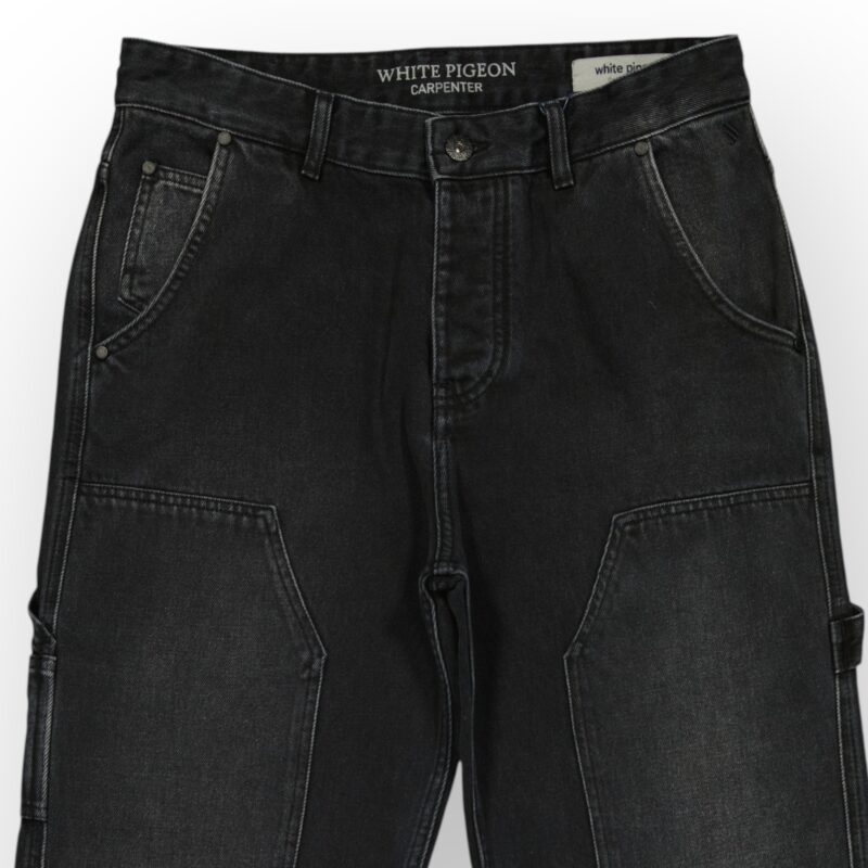 PANTALON CARPENTER EN DENIM NOIR 100% COTON