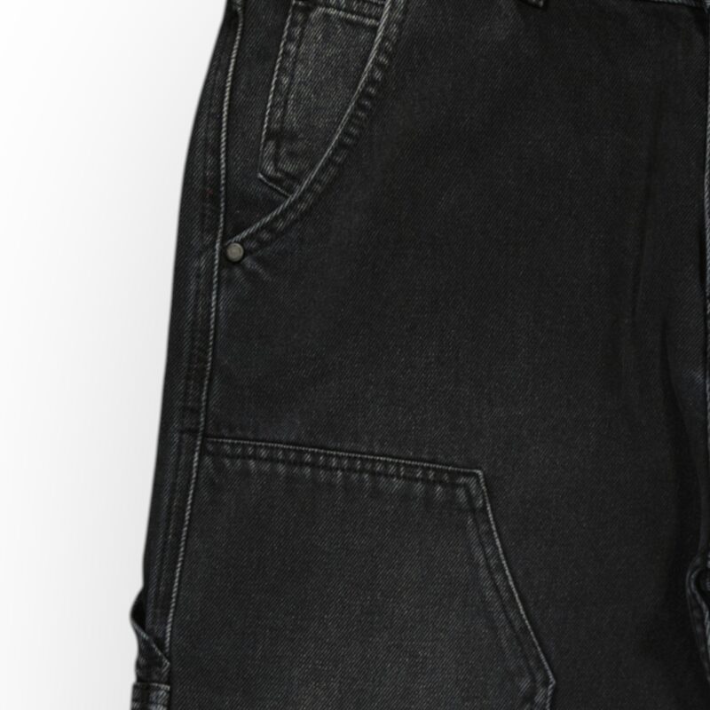 PANTALON CARPENTER EN DENIM NOIR 100% COTON