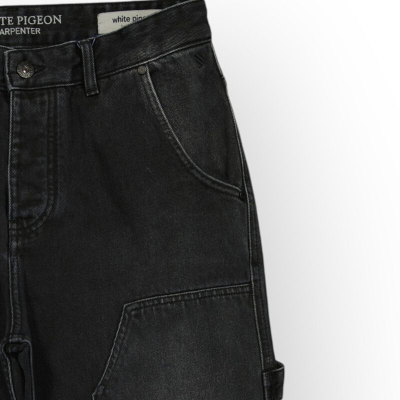 PANTALON CARPENTER EN DENIM NOIR 100% COTON