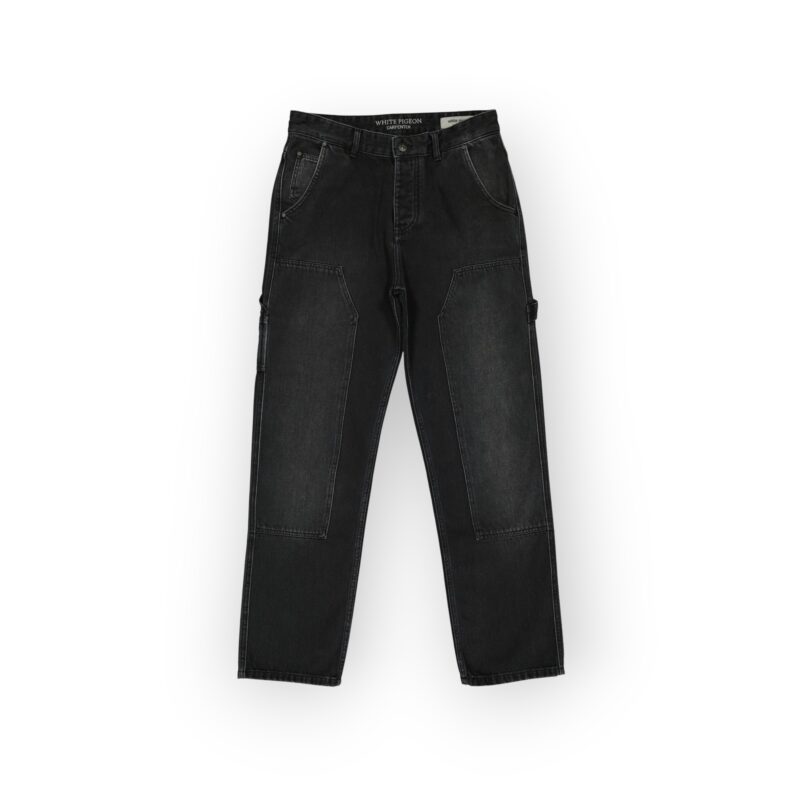PANTALON CARPENTER EN DENIM NOIR 100% COTON
