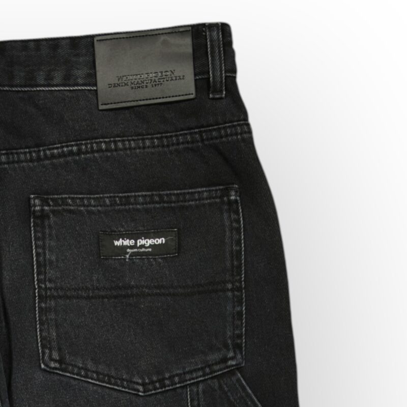 PANTALON CARPENTER EN DENIM NOIR 100% COTON