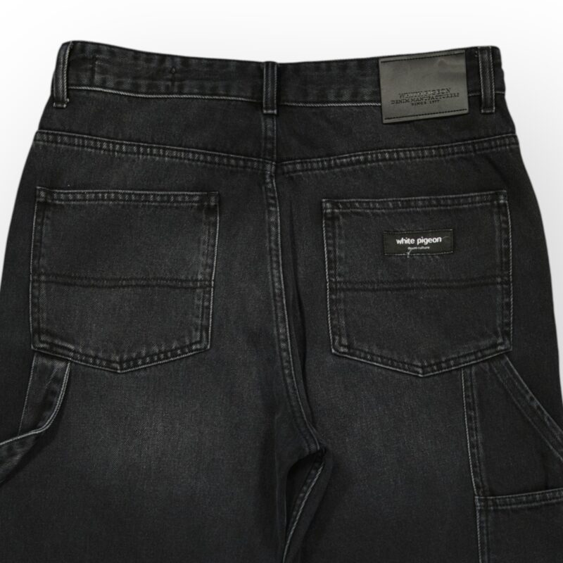 PANTALON CARPENTER EN DENIM NOIR 100% COTON
