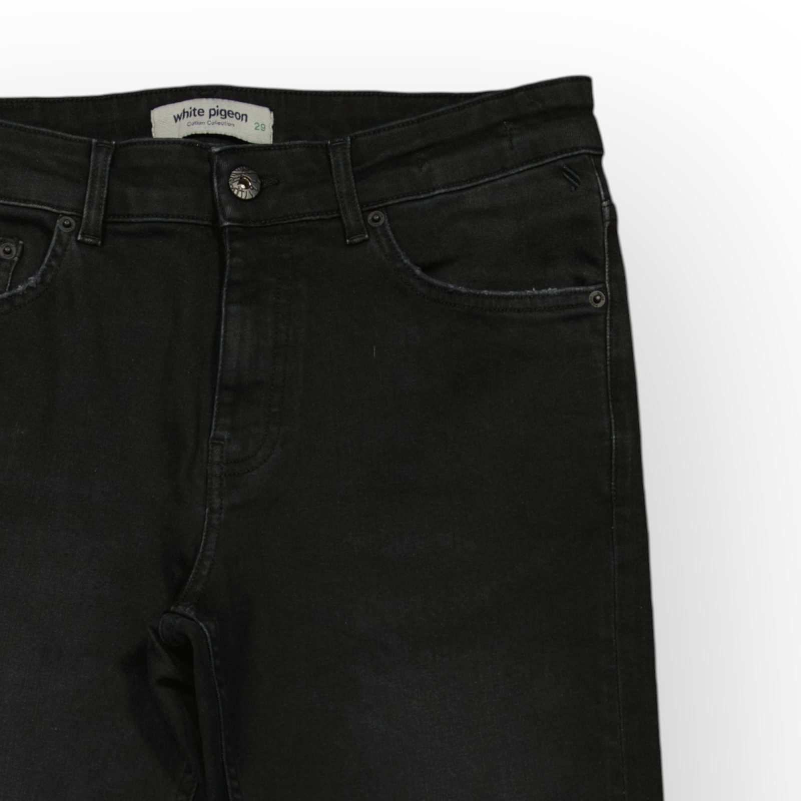 JWPB2009-116 (3) PANTALON JEAN SLIM FIT EN DENIM NOIR COTON STRETCH – Image 2