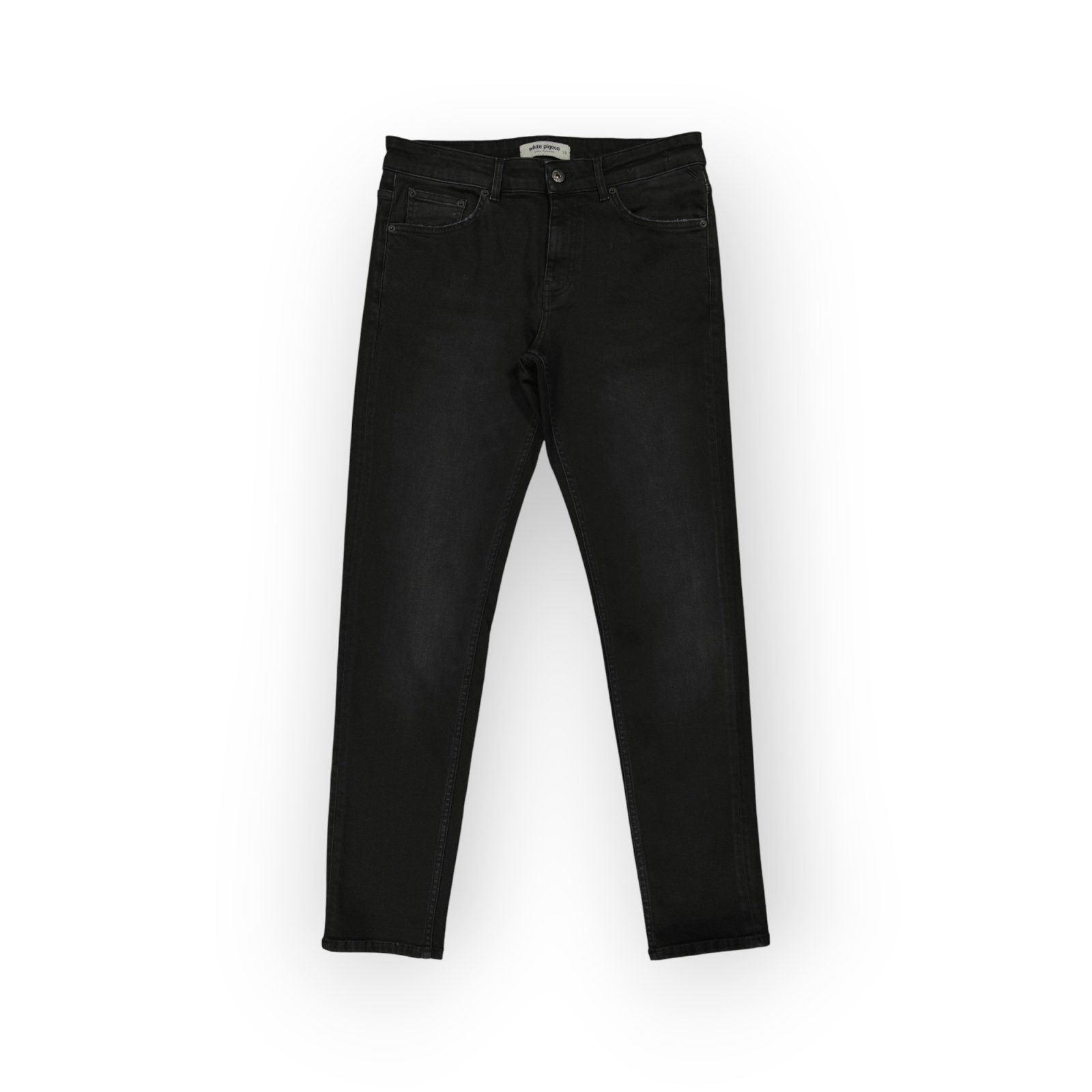 JWPB2009-116 (4) PANTALON JEAN SLIM FIT EN DENIM NOIR COTON STRETCH – Image 1