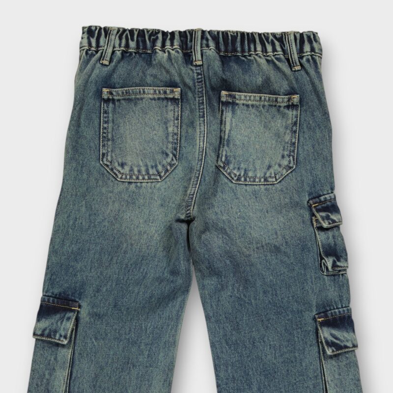 PANTALON AVEC CEINTURE ELASTIQUE EN DENIM 100 % COTON