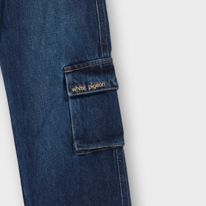 PANTALON AVEC CEINTURE ELASTIQUE EN DENIM 100 % COTON