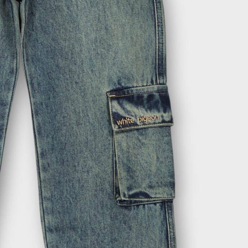 PANTALON AVEC CEINTURE ELASTIQUE EN DENIM 100 % COTON