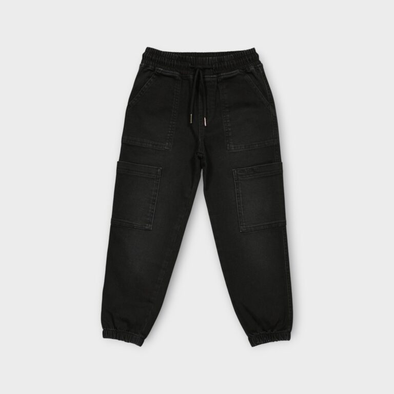 PANTALON CARGO CEINTURE ELASTIQUE EN DENIM STRETCH