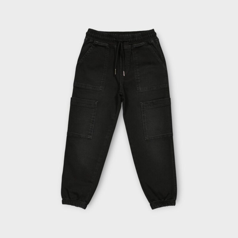 PANTALON CARGO CEINTURE ELASTIQUE EN DENIM STRETCH
