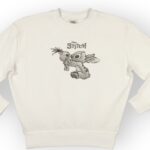 Sweat fillette col rond molleton 100 % coton imprimé Stitch