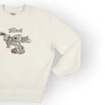 Sweat fillette col rond molleton 100 % coton imprimé Stitch
