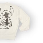 Sweat fillette col rond molleton 100 % coton imprimé Stitch