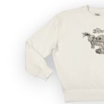 Sweat fillette col rond molleton 100 % coton imprimé Stitch