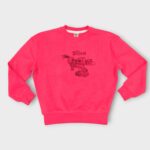 Sweat fillette col rond molleton 100 % coton imprimé Stitch