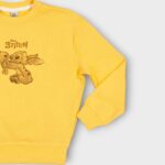 Sweat fillette col rond molleton 100 % coton imprimé Stitch