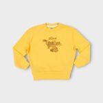 Sweat fillette col rond molleton 100 % coton imprimé Stitch