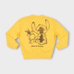 Sweat fillette col rond molleton 100 % coton imprimé Stitch