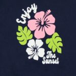 Sweat fillette col rond molleton 100 % coton imprimé bouquet de fleurs