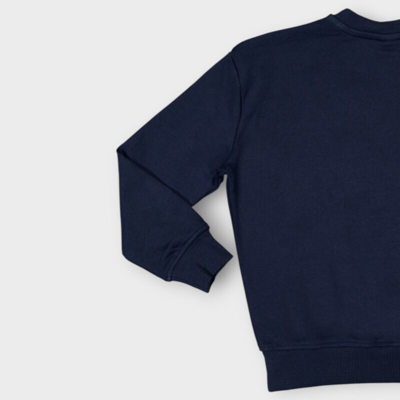 Sweat fillette col rond molleton 100 % coton imprimé bouquet de fleurs