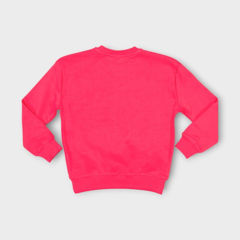 Sweat fillette col rond molleton 100 % coton imprimé bouquet de fleurs