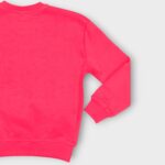 Sweat fillette col rond molleton 100 % coton imprimé bouquet de fleurs
