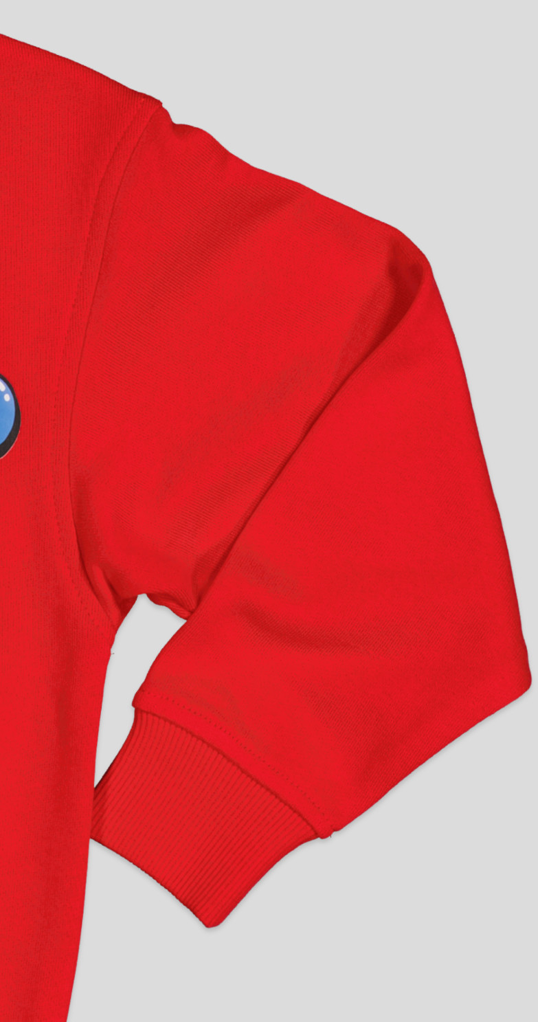 Sweat garçon col rond molleton 100 % coton imprimé devant et dos