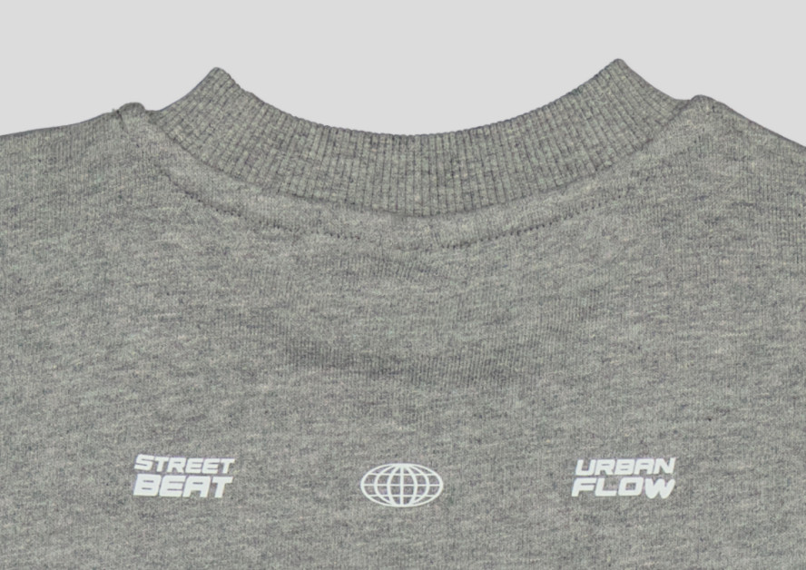 Sweat garçon col rond molleton 100 % coton imprimé devant et dos