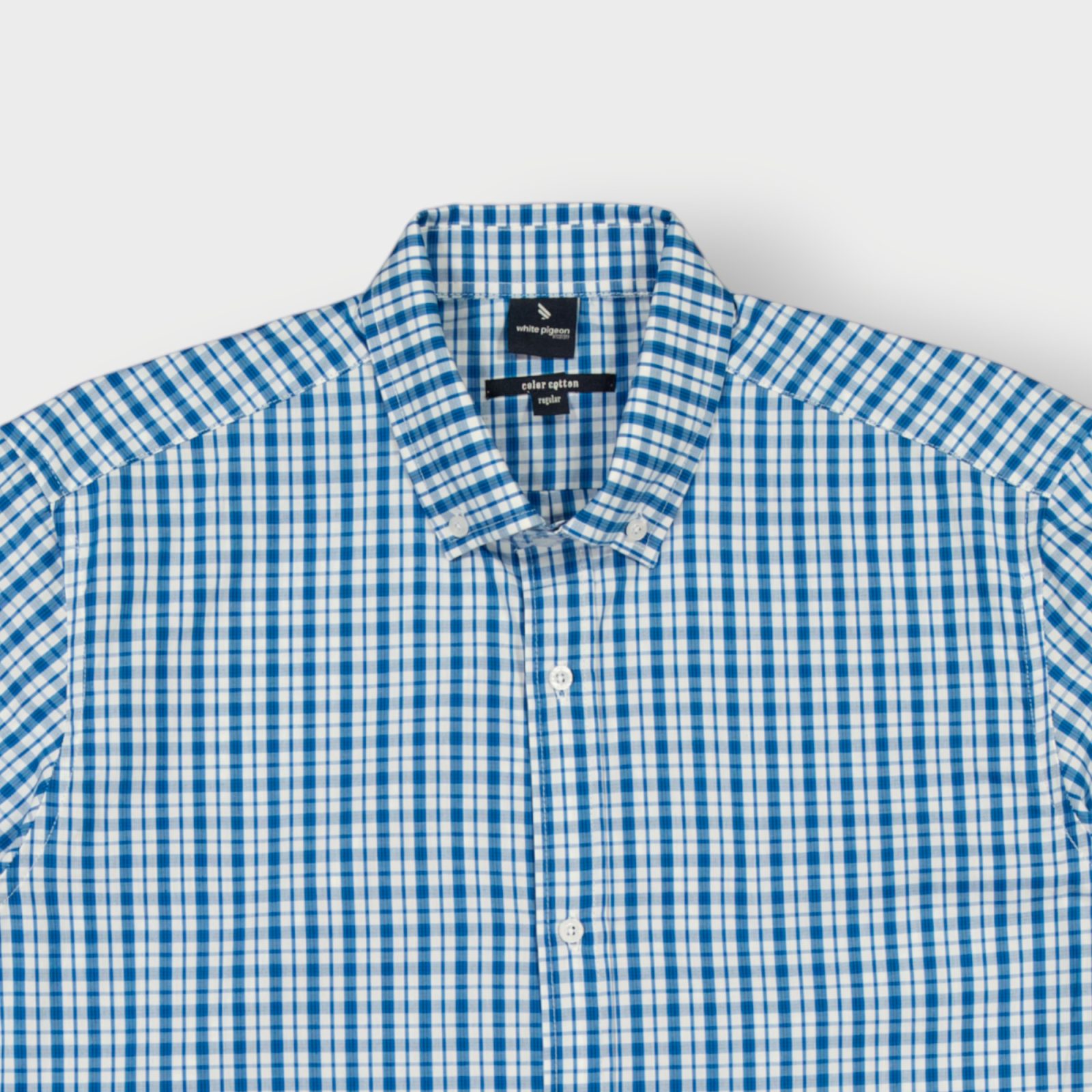 WPCHH021-C3 BLANC BLUE (1) CHEMISE COTTON REGULAR – Image 4