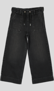 PANTALON JEANS FILLETTE CEINTURE ELASTIQUE ET CORDON