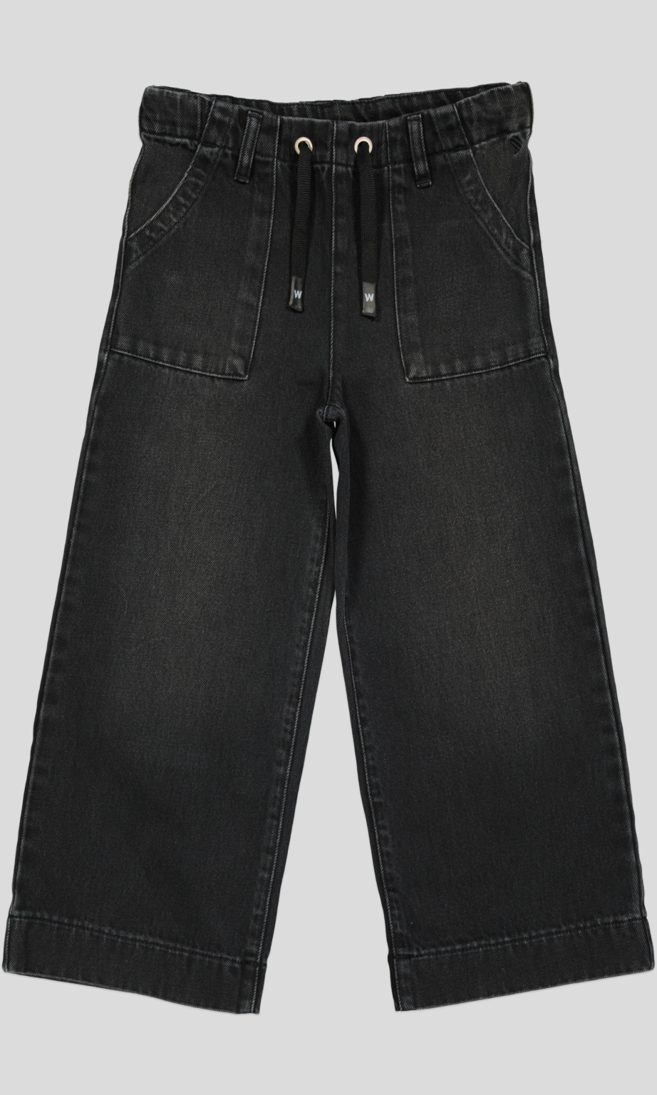 PANTALON JEANS FILLETTE CEINTURE ELASTIQUE ET CORDON