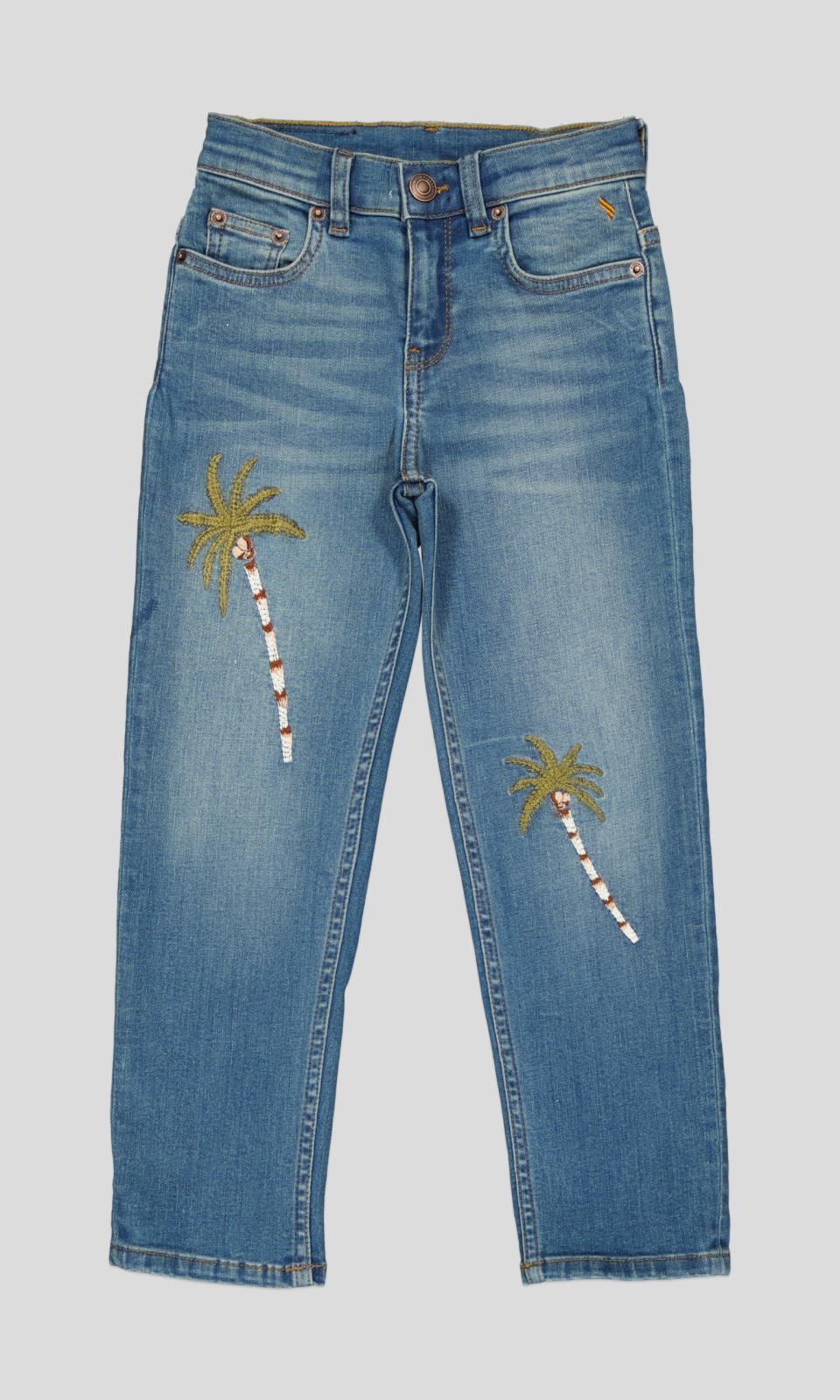 WPJG0015_WP (3) JEAN ENFANT BLEU A JAMBES FUSELEES,BRODE – Image 1