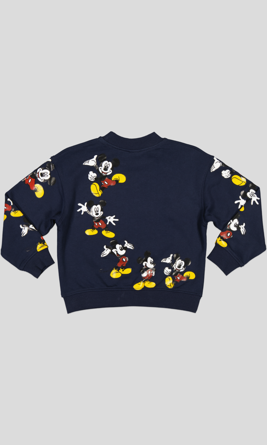 Sweat garçon col rond molleton 100 % coton imprimé Mickey Mouse