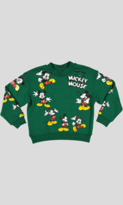 Sweat garçon col rond molleton 100 % coton imprimé Mickey Mouse