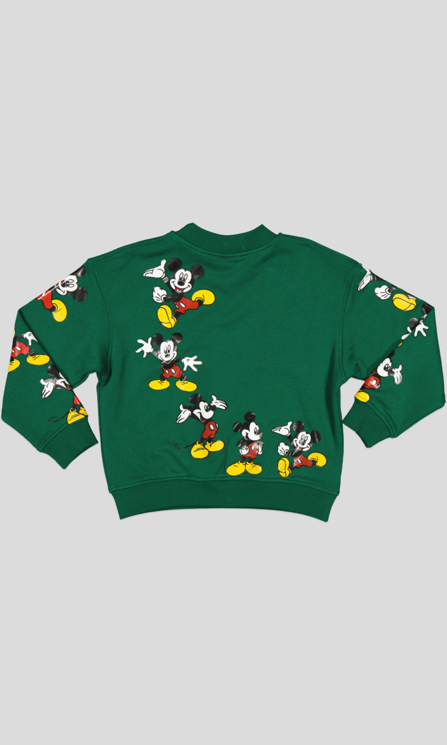 Sweat garçon col rond molleton 100 % coton imprimé Mickey Mouse