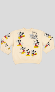 Sweat garçon col rond molleton 100 % coton imprimé Mickey Mouse