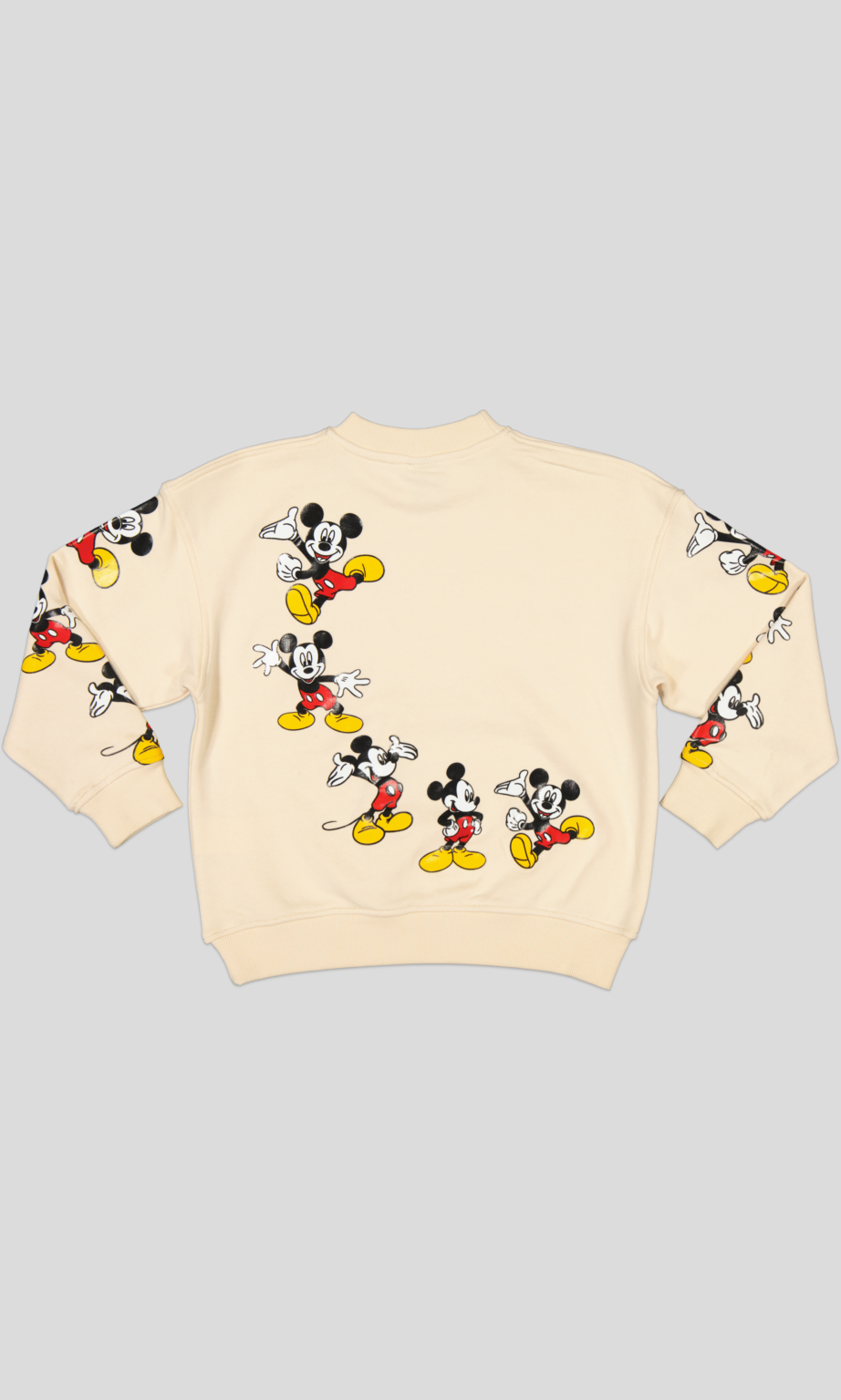 Sweat garçon col rond molleton 100 % coton imprimé Mickey Mouse