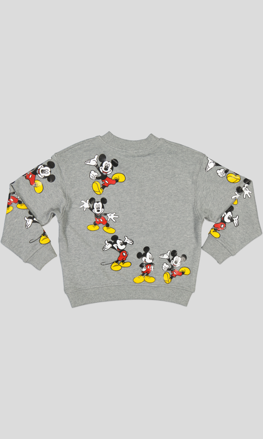 Sweat garçon col rond molleton 100 % coton imprimé Mickey Mouse