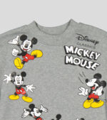 Sweat garçon col rond molleton 100 % coton imprimé Mickey Mouse