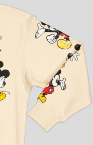Sweat garçon col rond molleton 100 % coton imprimé Mickey Mouse