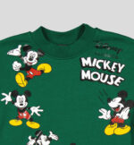 Sweat garçon col rond molleton 100 % coton imprimé Mickey Mouse