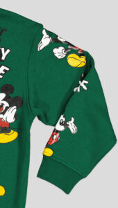 Sweat garçon col rond molleton 100 % coton imprimé Mickey Mouse