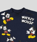 Sweat garçon col rond molleton 100 % coton imprimé Mickey Mouse