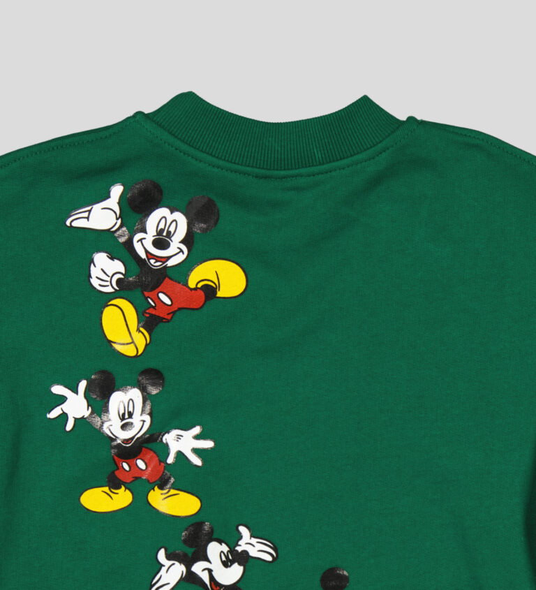 Sweat garçon col rond molleton 100 % coton imprimé Mickey Mouse
