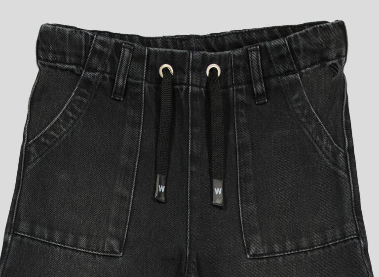 PANTALON JEANS FILLETTE CEINTURE ELASTIQUE ET CORDON