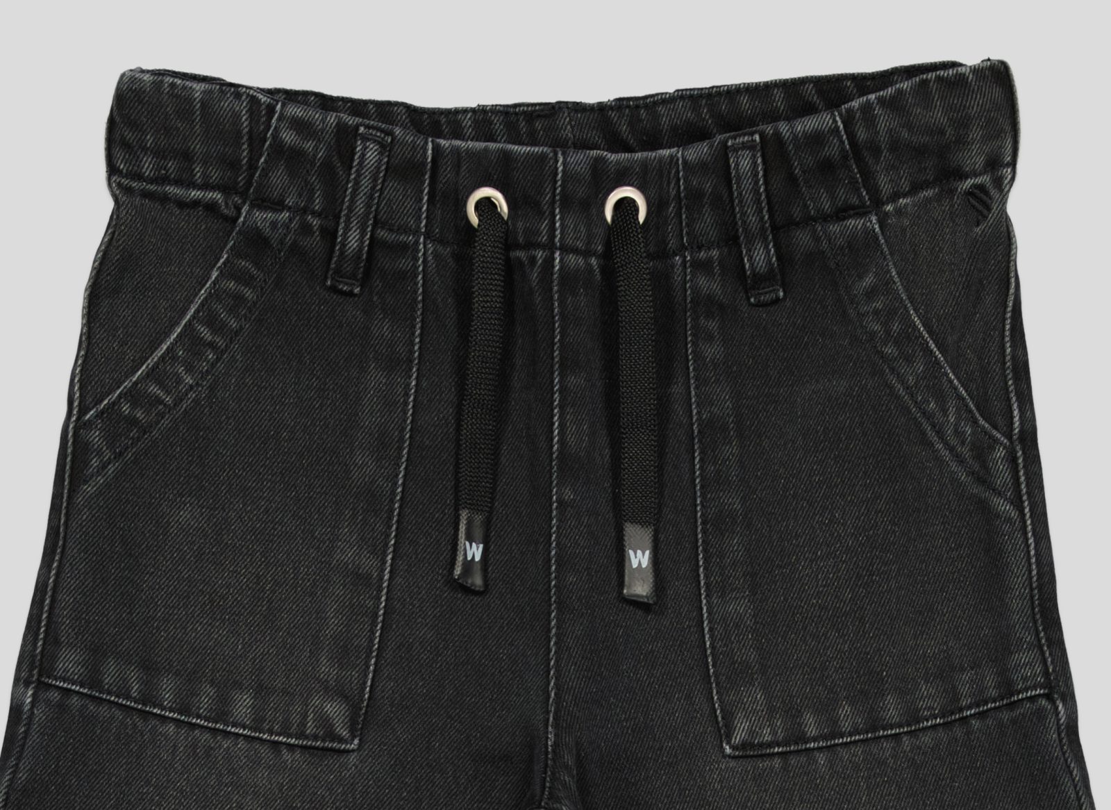 pantalon devant1 det1 PANTALON JEANS FILLETTE CEINTURE ELASTIQUE ET CORDON – Image 8