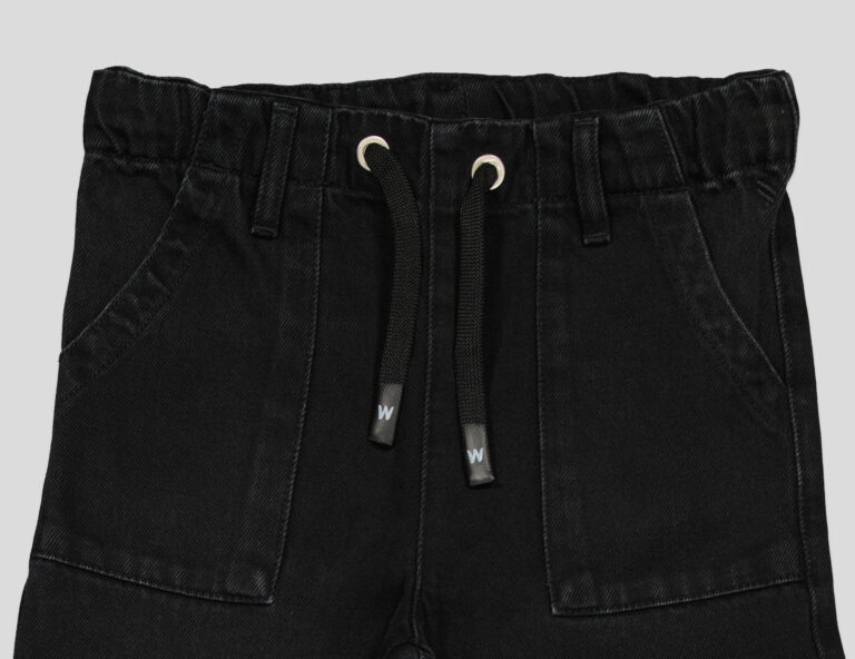 PANTALON JEANS FILLETTE CEINTURE ELASTIQUE ET CORDON