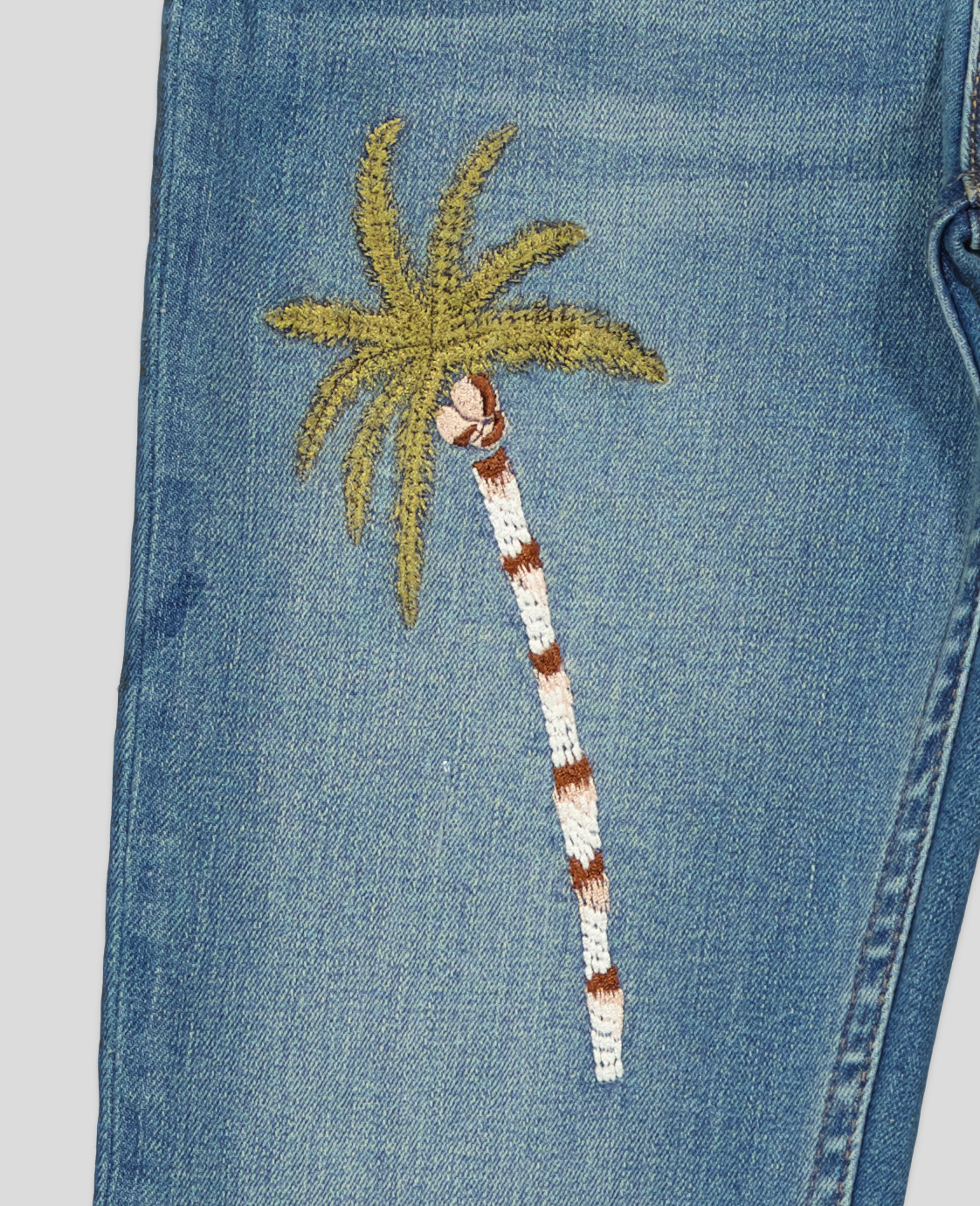 pantalon dos1 det2 JEAN ENFANT BLEU A JAMBES FUSELEES,BRODE – Image 6